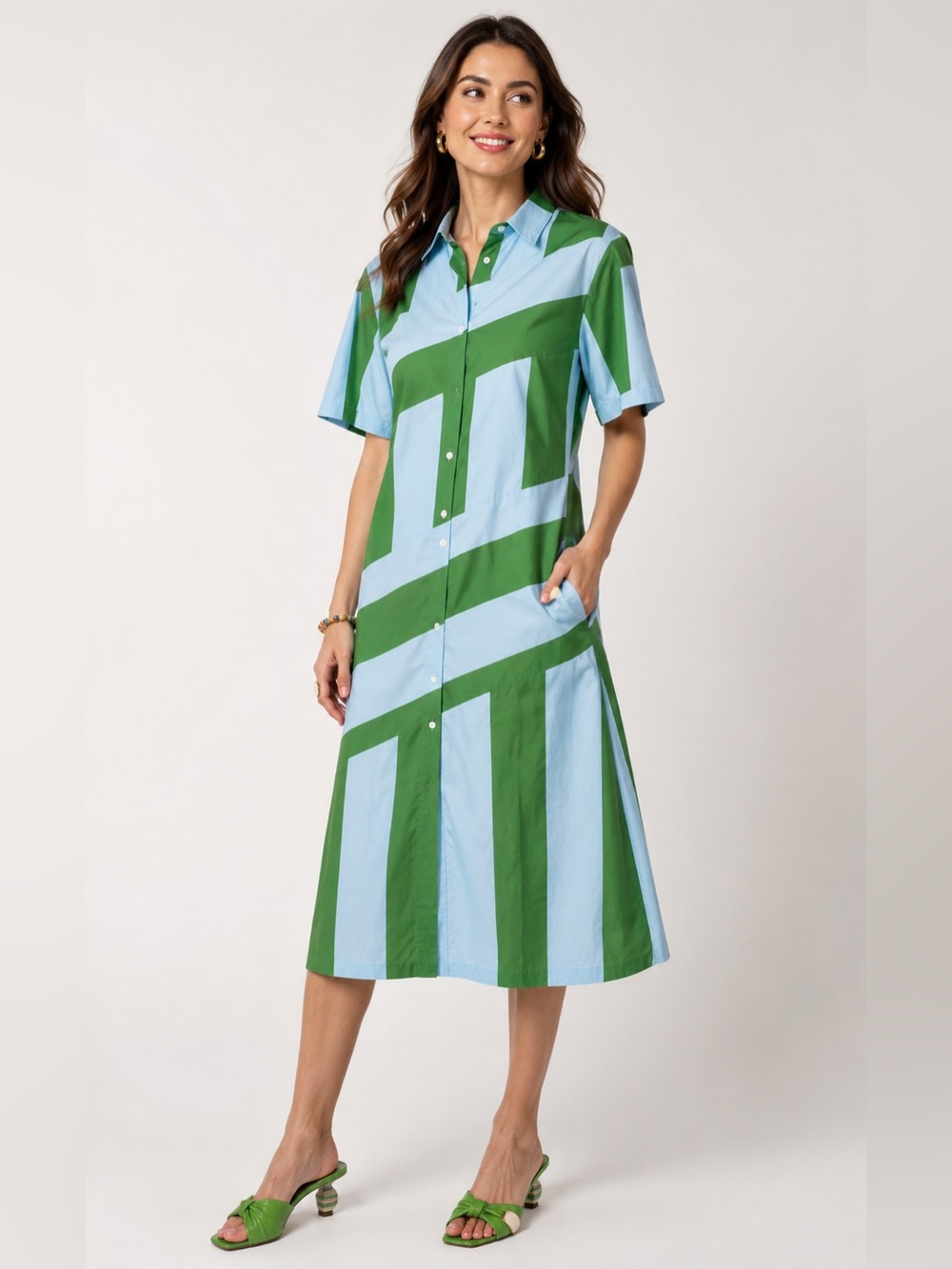 FRANCES VALENTINE
AMANDA COTTON POPLIN SHIRTDRESS